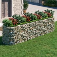 Gabion plantenbak verhoogd 400x100x100 cm gegalvaniseerd ijzer - thumbnail