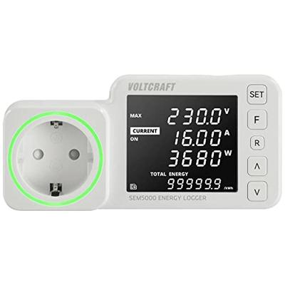 VOLTCRAFT SEM5000 Energiekostenmeter Kostenprognose, Alarmfunctie, Instelbaar stroomtarief, Datalogger