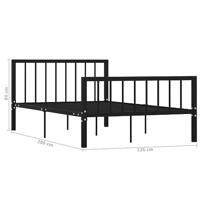 Bedframe metaal zwart 120x200 cm - thumbnail