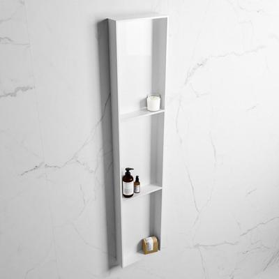 MONDIAZ EASY Nis 149,5x29,5cm in solid surface kleur Talc | Talc. 3 vakken geschikt voor in- of opbouw MONDIAZ EASY Nis 149,5x29,5cm in solid surface kleur Talc | Talc. 3 vakken geschikt voor in- of opbouw