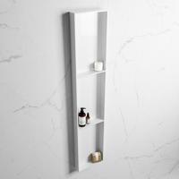 MONDIAZ EASY Nis 149,5x29,5cm in solid surface kleur Talc | Talc. 3 vakken geschikt voor in- of opbouw - thumbnail