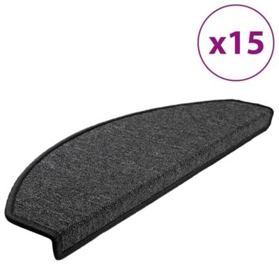 VidaXL Trapmatten 15 st 65x24x4 cm antraciet halfrond groot VidaXL Trapmatten 15 st 65x24x4 cm antraciet halfrond groot