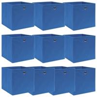 Opbergboxen 10 st 32x32x32 cm stof blauw - thumbnail