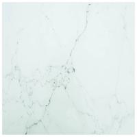 Tafelblad marmerontwerp 6 mm 70x70 cm gehard glas wit - thumbnail