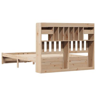 Bed met boekenkast zonder matras massief grenenhout 140x200 cm