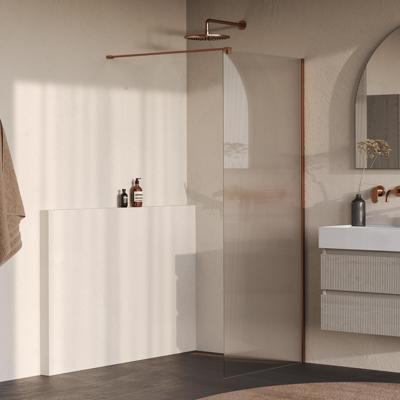 BRAUER Oblivion Flow inloopdouche helder ribbelglas 90x200 incl. glascoating Geborsteld Koper PVD