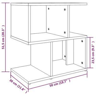 Nachtkastje 50x30x51,5 cm bewerkt hout gerookt eikenkleurig
