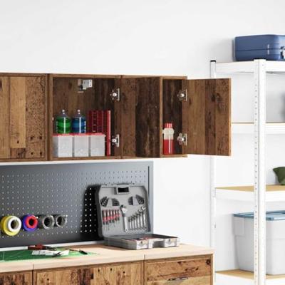 VidaXL Garage wandkasten 2 st bewerkt hout oud hout