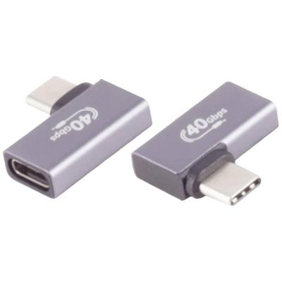 BKL Electronic 10080135 USB-C-adapter, 4.0, 90° hoek links/rechts, Pro Adapter, haaks 1 stuk(s)