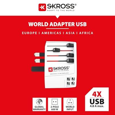 Skross 1302961 Reisstekker MUV USB (4xA)