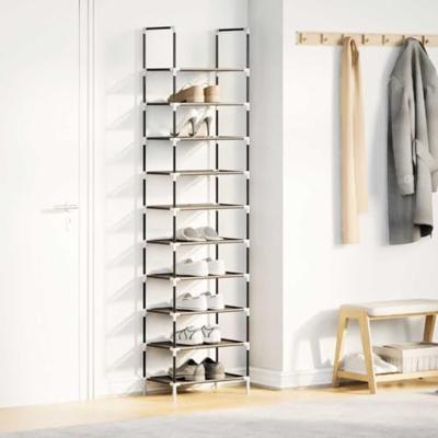 Schoenenrek 10-laags 44x28x180 cm nonwoven stof zwart