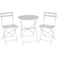 Bistrot-set - Tuinset - Klaptafel + 2 stoelen - Structuur: staal - Kleur: grijs - thumbnail