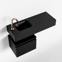 MONDIAZ ANDOR 40cm toiletmeubel urban. LEX 80cm wastafel urban links 1 kraangat - thumbnail