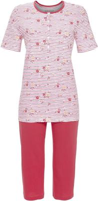 Katoenen bloemen pyjama rood