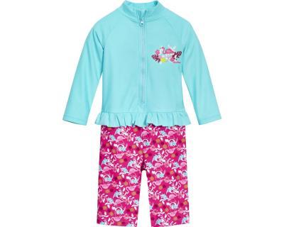 Playshoes zwempak lange mouw Flamingo Mint Roze-86-92