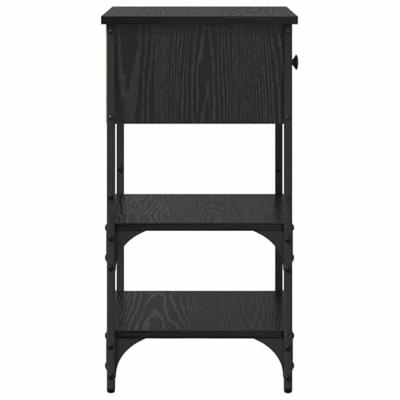 Nachtkastje met lade 2 pcs Zwart Eiken 33,5 x 36 x 70 cm