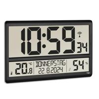 TFA Dostmann 60.4520.01 Wandklok Zendergestuurd 360 mm x 28 mm x 235 mm Zwart Groot display - thumbnail