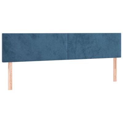 Hoofdborden 2 st 90x5x78/88 cm fluweel donkerblauw