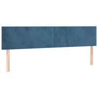 Hoofdborden 2 st 90x5x78/88 cm fluweel donkerblauw - thumbnail