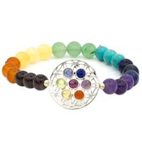 Edelsteen Armband Chakra met Bloem des Levens - thumbnail
