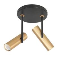 Highlight Zwarte spotTrend met messing 2-lichts rond - S7531.38 - thumbnail