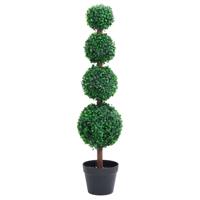 VidaXL Kunstplant met pot buxus bolvorming 90 cm groen - thumbnail