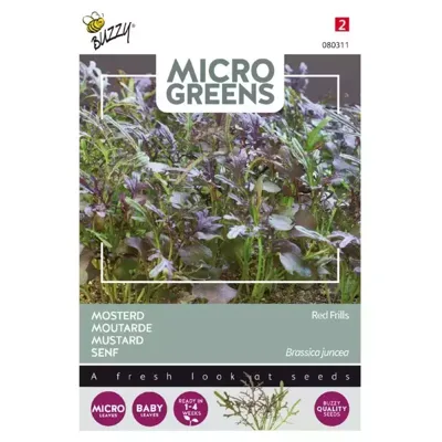 Zaden Microgreens Mosterd Red Frills Buzzy - Buzzy
