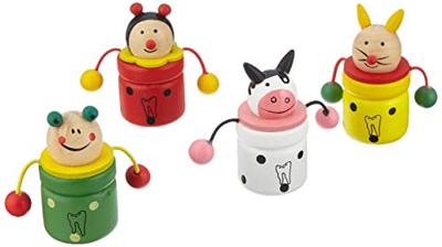 Small Foot houten melktandenpotje dier, 4st.