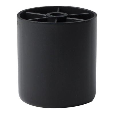 Meubelpoot zwart rond Ø 5 cm en hoogte 5 cm van kunststof