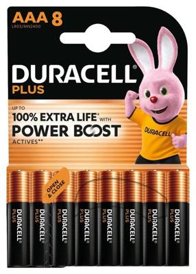 Batterij duracell plus powerboost 8x aaa | 10 stuks