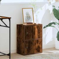 Boekenkast 40x24x52 cm bewerkt hout gerookt eikenkleurig - thumbnail