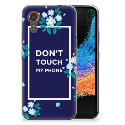 Samsung Galaxy Xcover 7 Silicone-hoesje Flowers Blue DTMP Samsung Galaxy Xcover 7 Silicone-hoesje Flowers Blue DTMP
