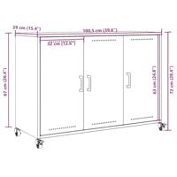 Dressoir 100,5x39x72 cm staal roze - thumbnail