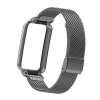 By Qubix - Milanese bandje met case - Zwart - Xiaomi Smart band 7 Pro - thumbnail