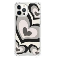 iPhone 12 Pro Max shockproof hoesje - Hart swirl zwart - thumbnail