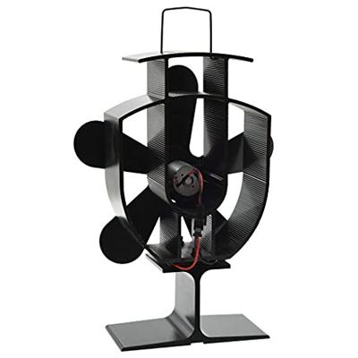 VidaXL Kachelventilator met 5 vinnen zwart