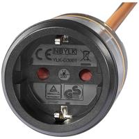 Sygonix SY-5597568 Stroom Verlengkabel 16 A Zwart, Oranje 5 m H05VV-F 3G 1,5 mm² Afsluitbaar - thumbnail