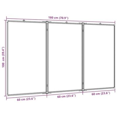 VidaXL Whiteboard magnetisch inklapbaar 180x100x1,7 cm aluminium