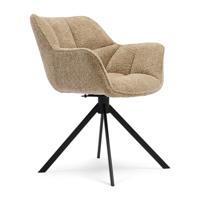 Rivièra Maison Draaibare Eetkamerstoel 'Carnaby' Chenille, kleur Soft Walnut - thumbnail