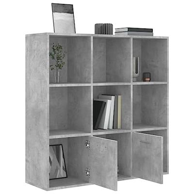 Boekenkast 98x30x98 cm spaanplaat betongrijs