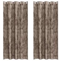 VidaXL Velvet gordijnen 2 pcs cappuccino 225 x 140 cm fluweel - thumbnail