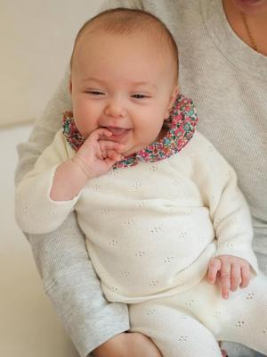 2-delige geboorteset van tricot ENVIE DE FRAISE ecru 2-delige geboorteset van tricot ENVIE DE FRAISE ecru