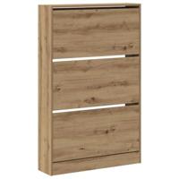 VidaXL Schoenenkast artisan eiken 80 x 21 x 125,5 cm bewerkt hout - thumbnail