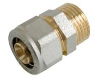 Kirchhoff Messing overgangsstuk, vernikkeld, 20 mm x 1/2"ET, klemkoppeling voor meerlagenbuis - 988905355 - thumbnail