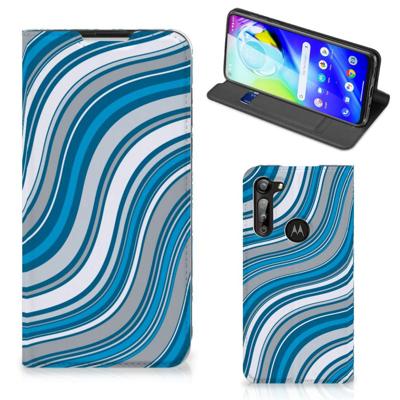 Motorola Moto G8 Power | Hoesje met Magneet | Waves Blue Motorola Moto G8 Power | Hoesje met Magneet | Waves Blue