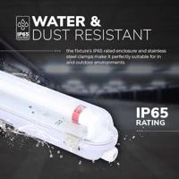 LED TL armatuur 120cm - T8 (G13) - 18 Watt 3150 lumen (175lm/W) - 6000K daglicht wit (860) - Koppelbaar - Flikkervrij - IP65 waterdicht - LED TL Lamp - thumbnail