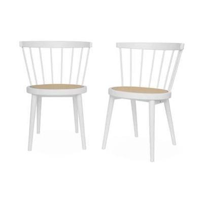 sweeek - Hout en rotan stoel, set van 2 sweeek - Hout en rotan stoel, set van 2