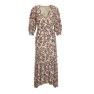 Miljuschka by Wehkamp mesh wikkeljurk met panterprint