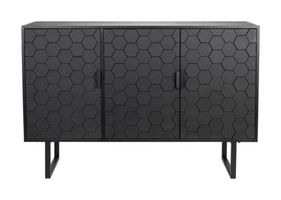 ZILT Dressoir 'Derrius' Dennenhout, 135cm, kleu zwart ZILT Dressoir 'Derrius' Dennenhout, 135cm, kleu zwart