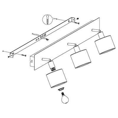 Eglo PlafondspotValbiano 3-lichts cappuccino met goud - 97538